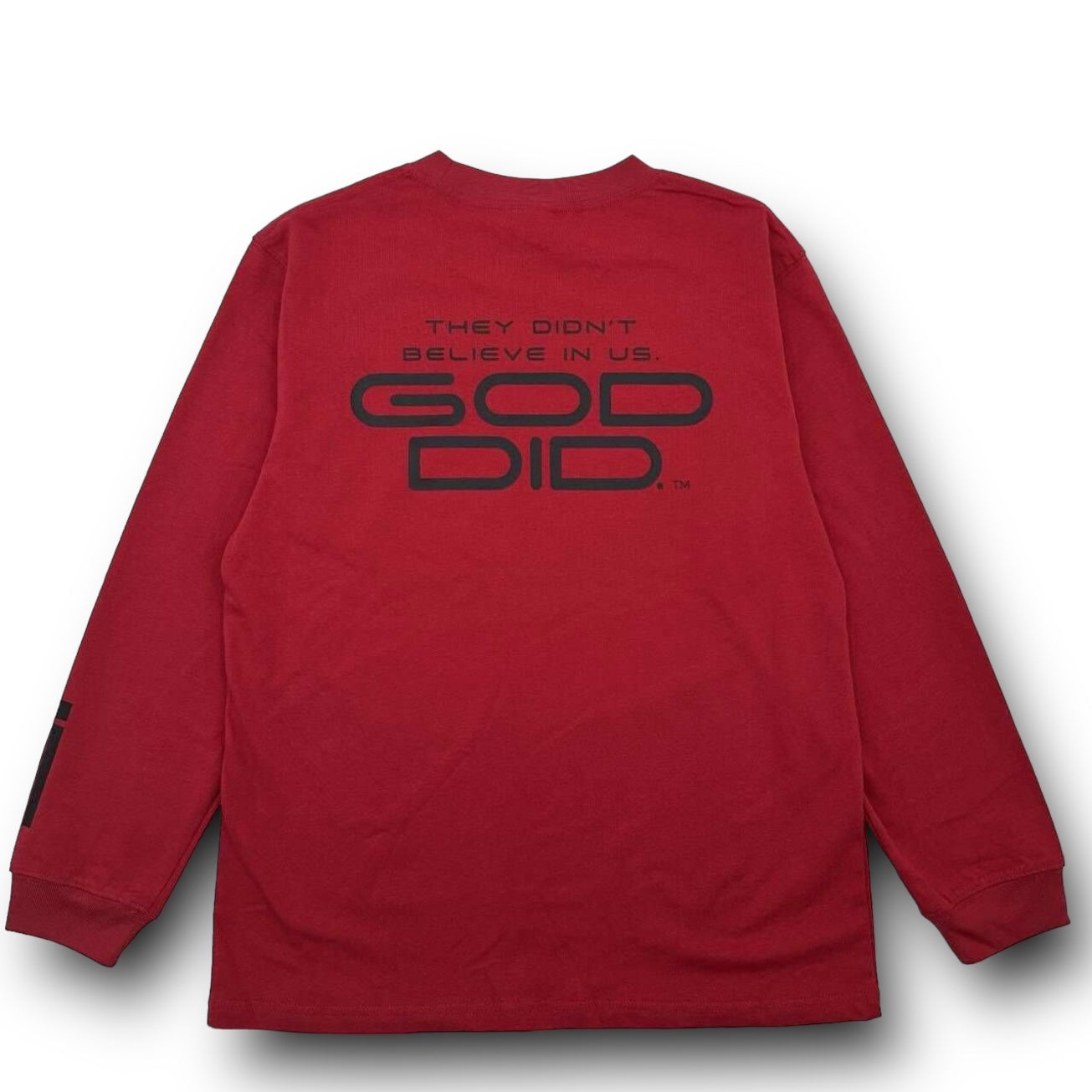 God did. Long sleeve Red